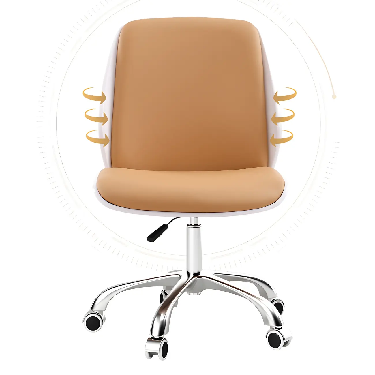 Modern Leather Upholstered Swivel Office Chair