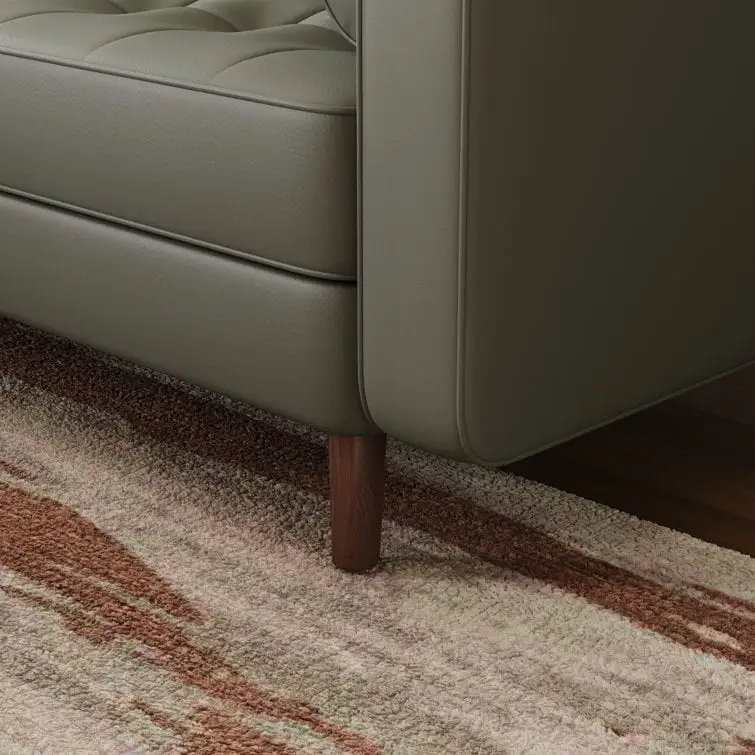 70-Inch Faux Leather Tufted Sofa