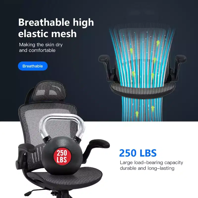 FDW Office Chair High Back Swivel Mesh Desk Chair with Adjustable Height