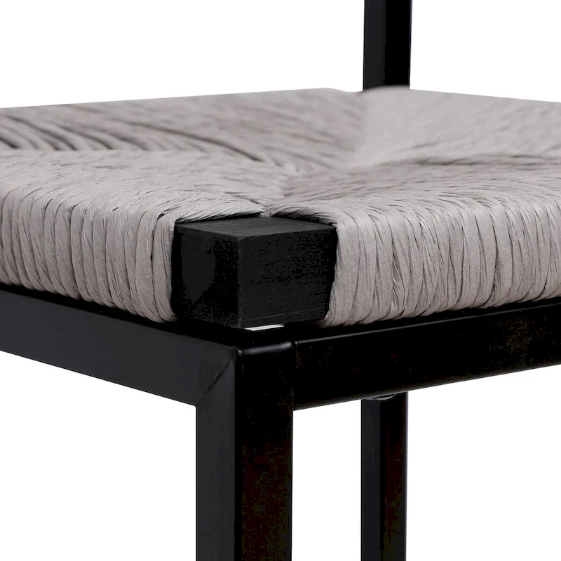 Bar Stools Set of 2 Paper Rope Weave Dining Chairs