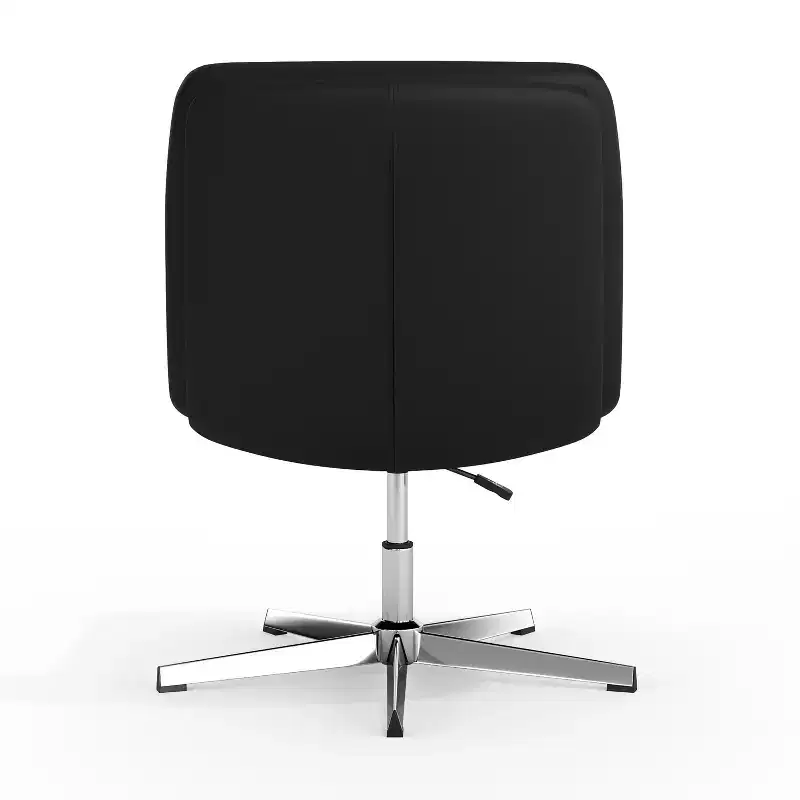 Merrick Lane Mid-Back Height-Adjustable Stationary Armless Swivel Office Chair - Padded Upholstered Wide Back and Seat, Strong Frame