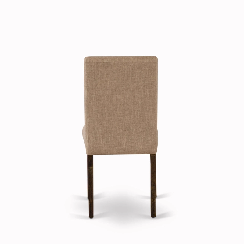 East West Furniture Dining Table Set- a Round Kitchen Table and Light Sable Parsons Chairs, Distressed Jacobean (Pieces Option)