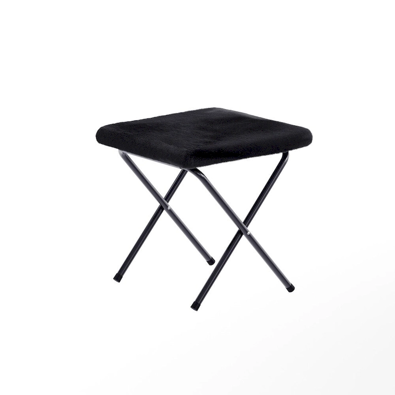 Double Folding Synthetic Fur Saucer Chair with 2 Ottomans