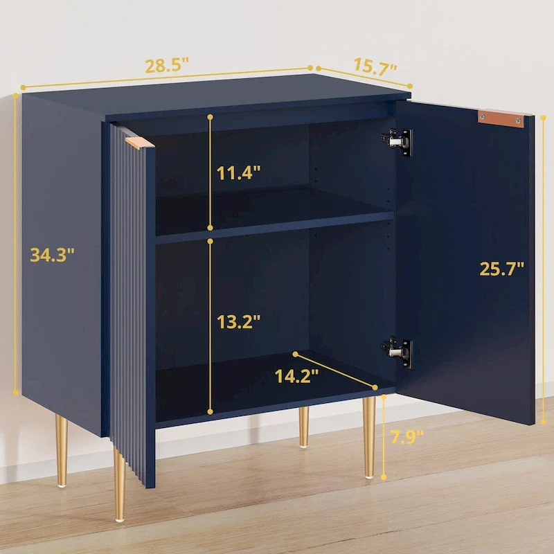 Sideboard Buffet Cabinet Set of 2 with Adjustable Shelves -