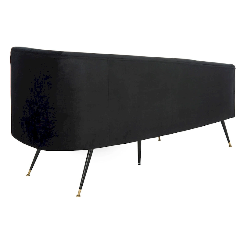 SAFAVIEH Helgrit Black/Gold Velvet Retro Glam Settee - 57.5