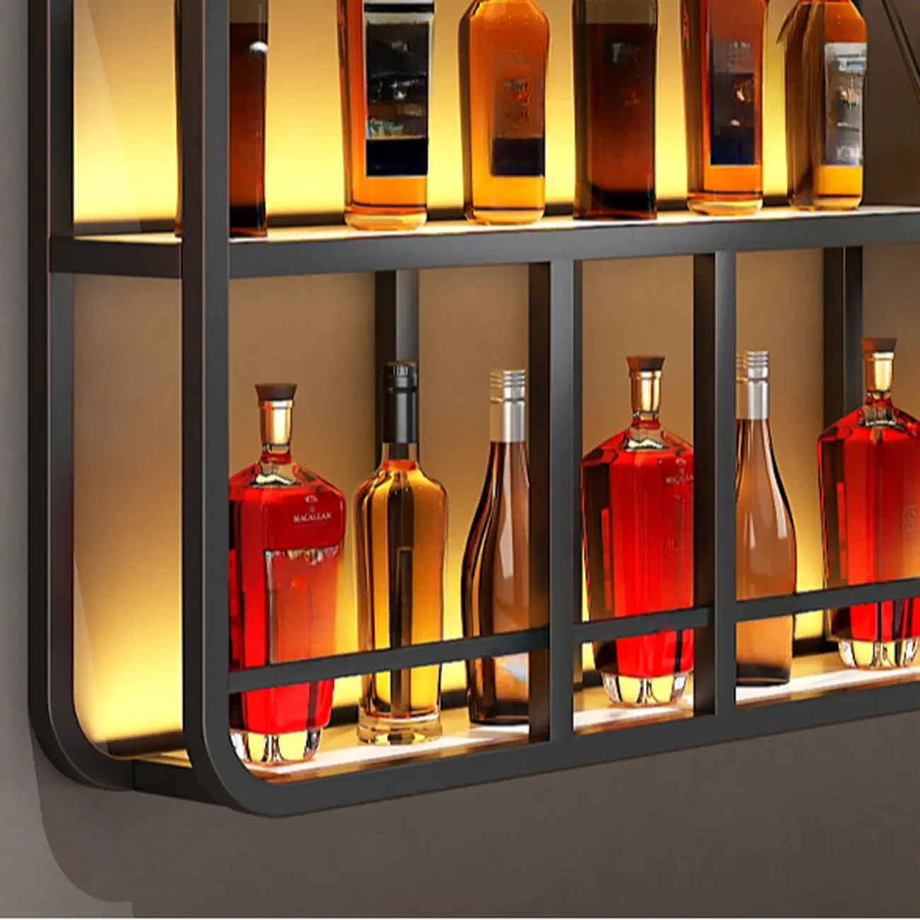 Glam Gold Wall-Mounted Open Wine Bottle Rack