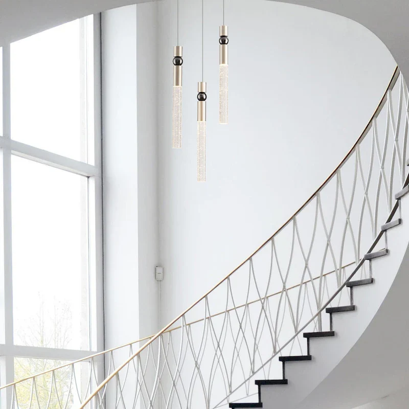 3-Light LED Crystal Pendant Light, Dimmable Ceiling Hanging Light Fixture