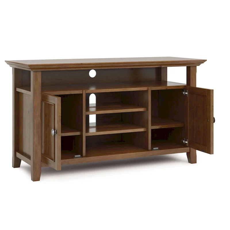 54-Inch Wide Solid Wood Transitional-Style Tv Stand — 54