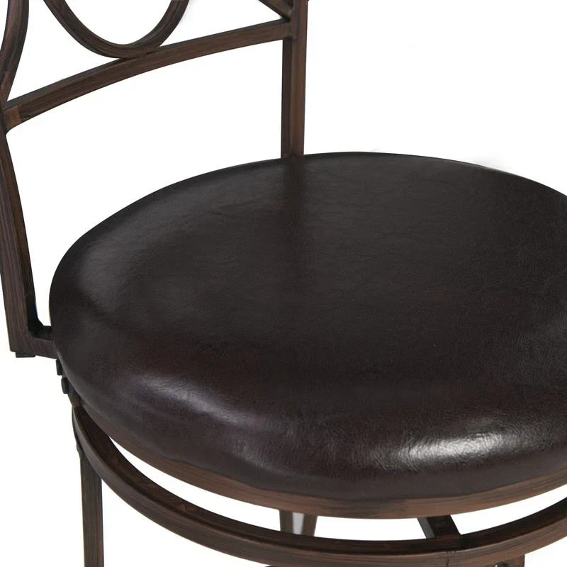Linon Black Spiral Back Faux Leather Counter Stool