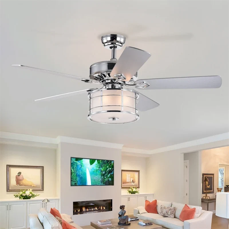 3 Speed Farmhouse LED Ceiling Fan Light w/ Remote and Reversible Blade
