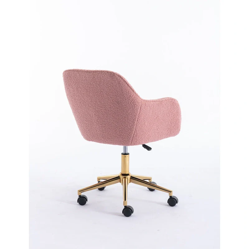 Modern Home Office Chair with Gold Metal Legs and Universal Wheels