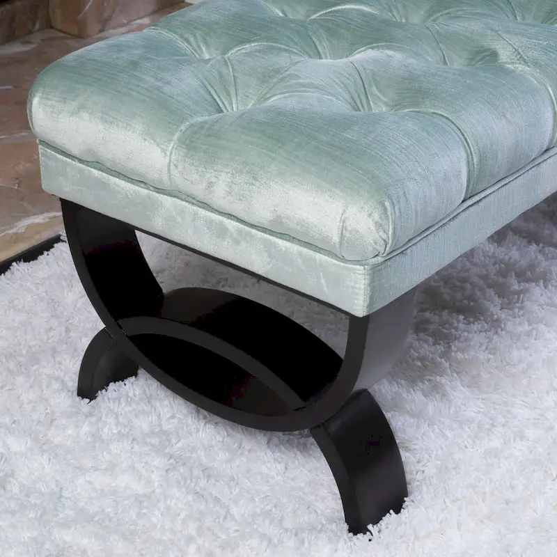 Scarlette Tufted Velvet Ottoman Bench by Christopher Knight Home