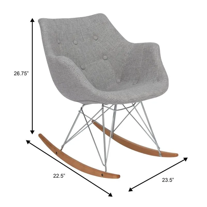Polyester Upholstered Rocking Nursing Chair - Modern Accent Armchair for Home, Living Room, Bedroom