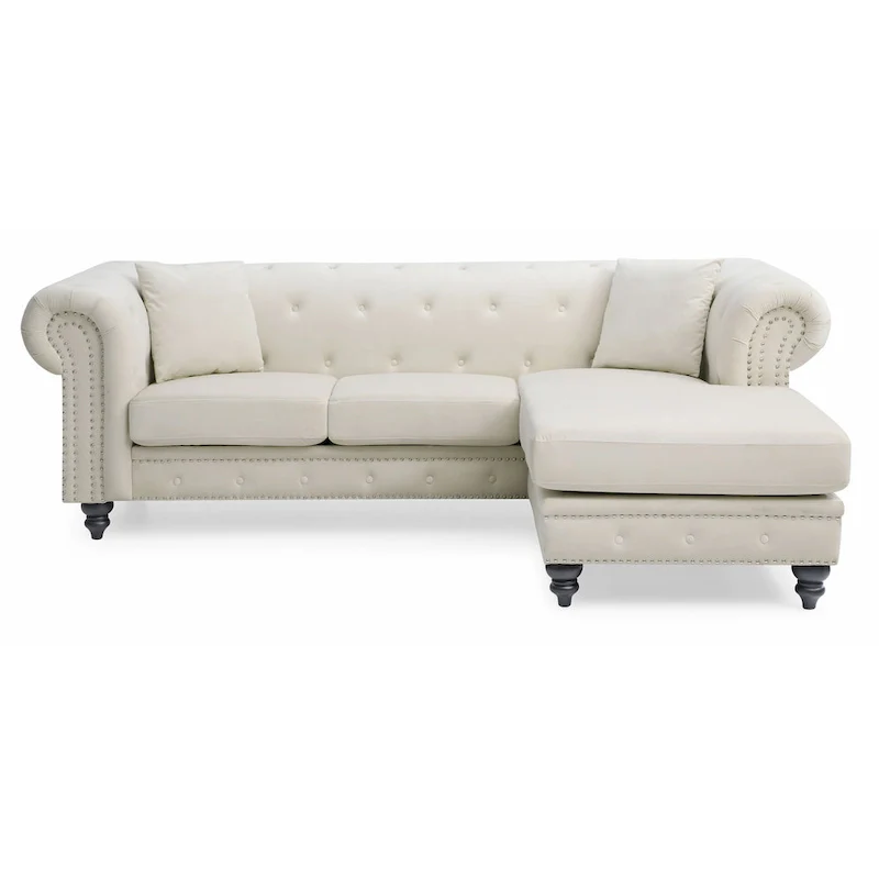 Nola Velvet Sofa with Chaise