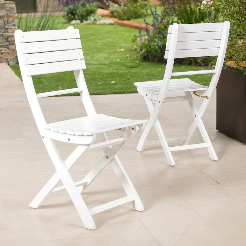 Outdoor Acacia Wood Folding Dining Chair (Set of 2)