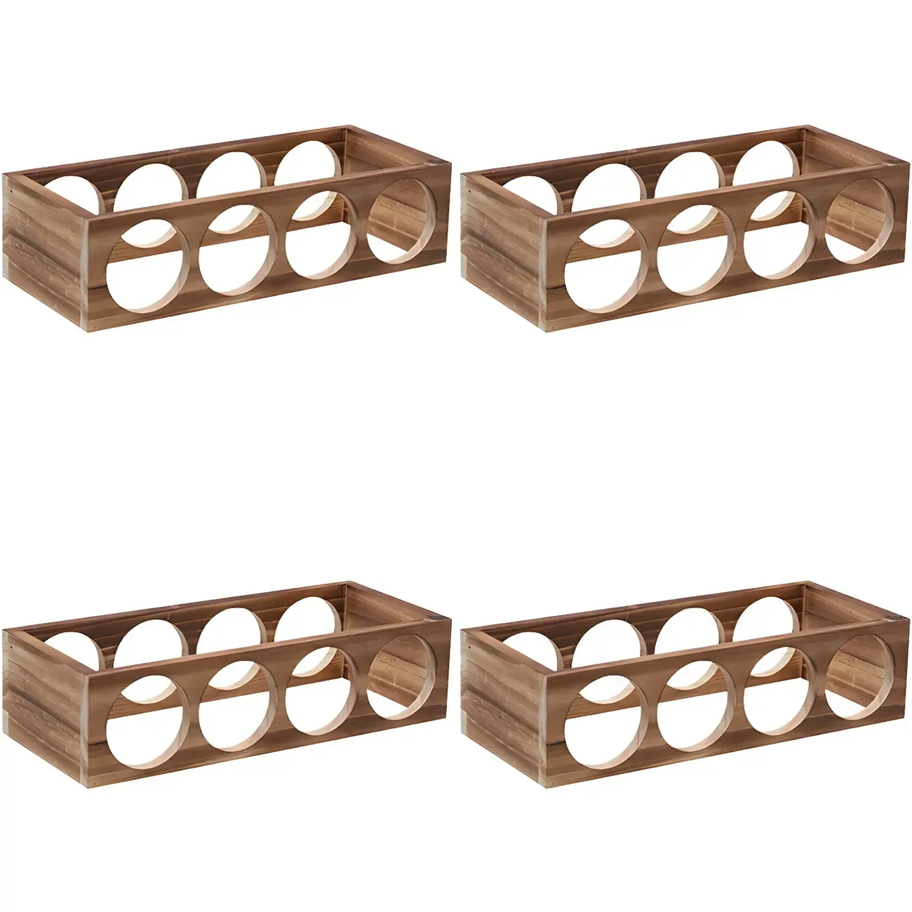Natural Wooden Stackable Wine Rack Tabletop Wine Holder