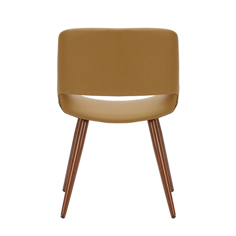 Langa Faux Leather Mid-Century Dining Chair with Metal Legs