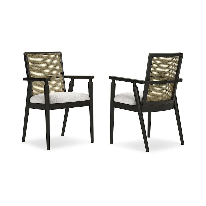 Signature Design by Ashley Galliden Black/Gray Dining Arm Chair - 22.13W x 22.38D x 35.13H