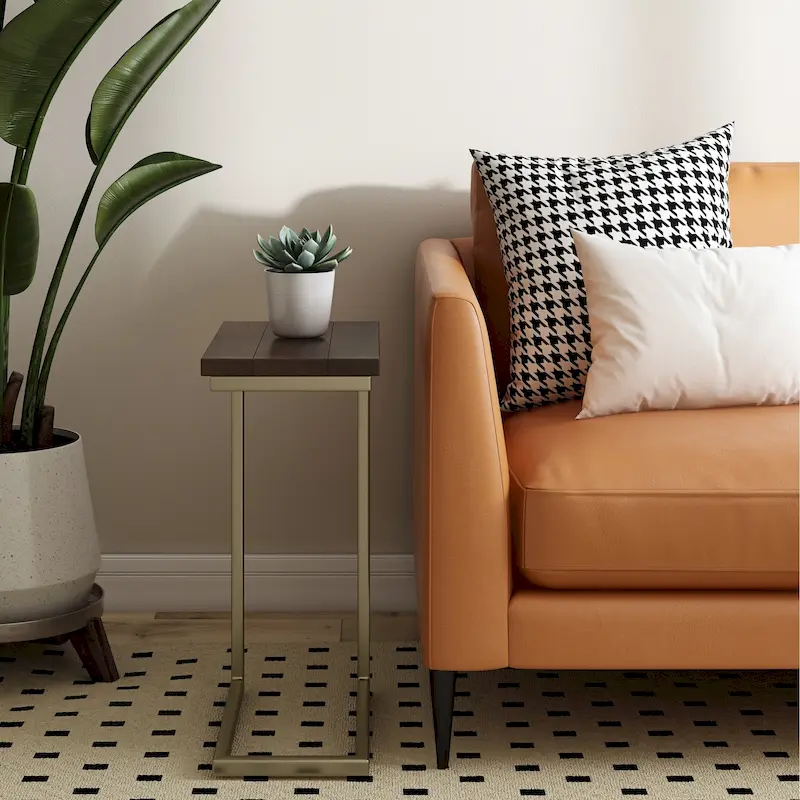 WYNDENHALL Rhonda 18 inch Wide Solid Metal Industrial C Side Table - 18 W x 10 D x 24 H