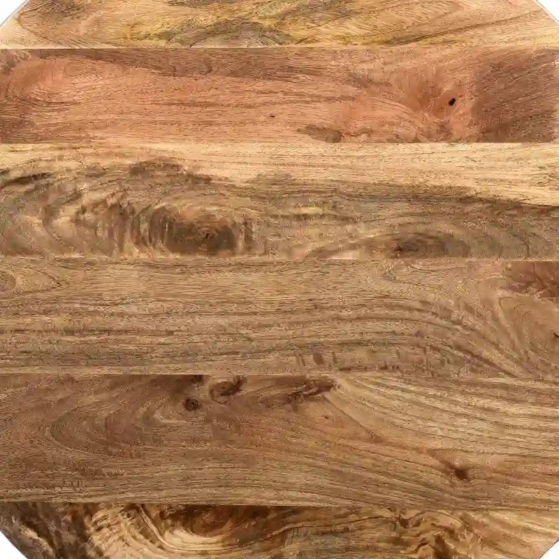 Arthur Mango Wood Coffee Table In Round Shape, Dark Brown