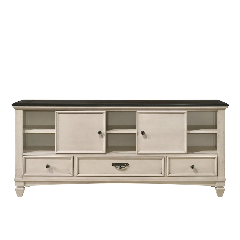 Roseanne 6 Piece Cream Brown Panel Bedroom Set