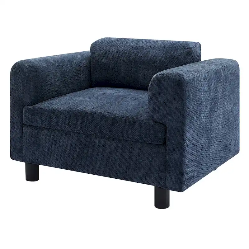 45.5 Woven Velvet Fabric Accent Chair with High-Density Cushion