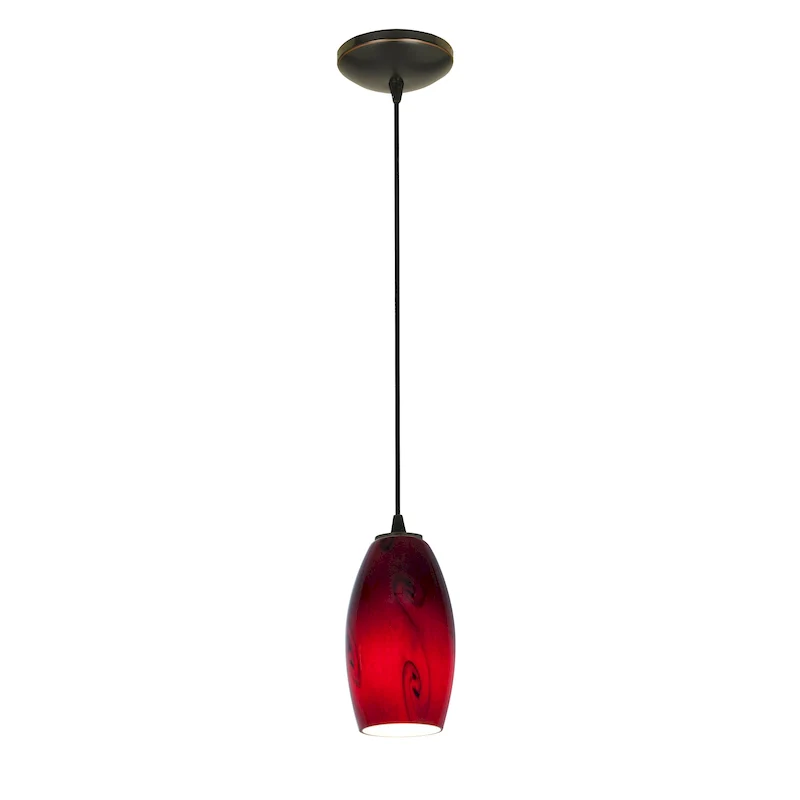 Access Lighting Merlot Bronze Cord Pendant with Red Sky Shade