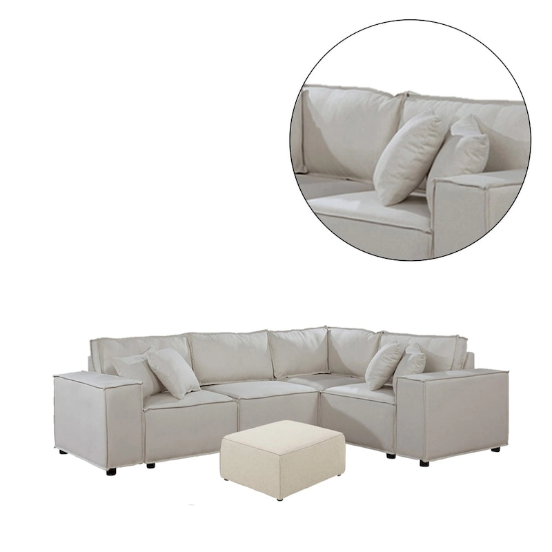 Modular Sectional Sofa with Ottoman