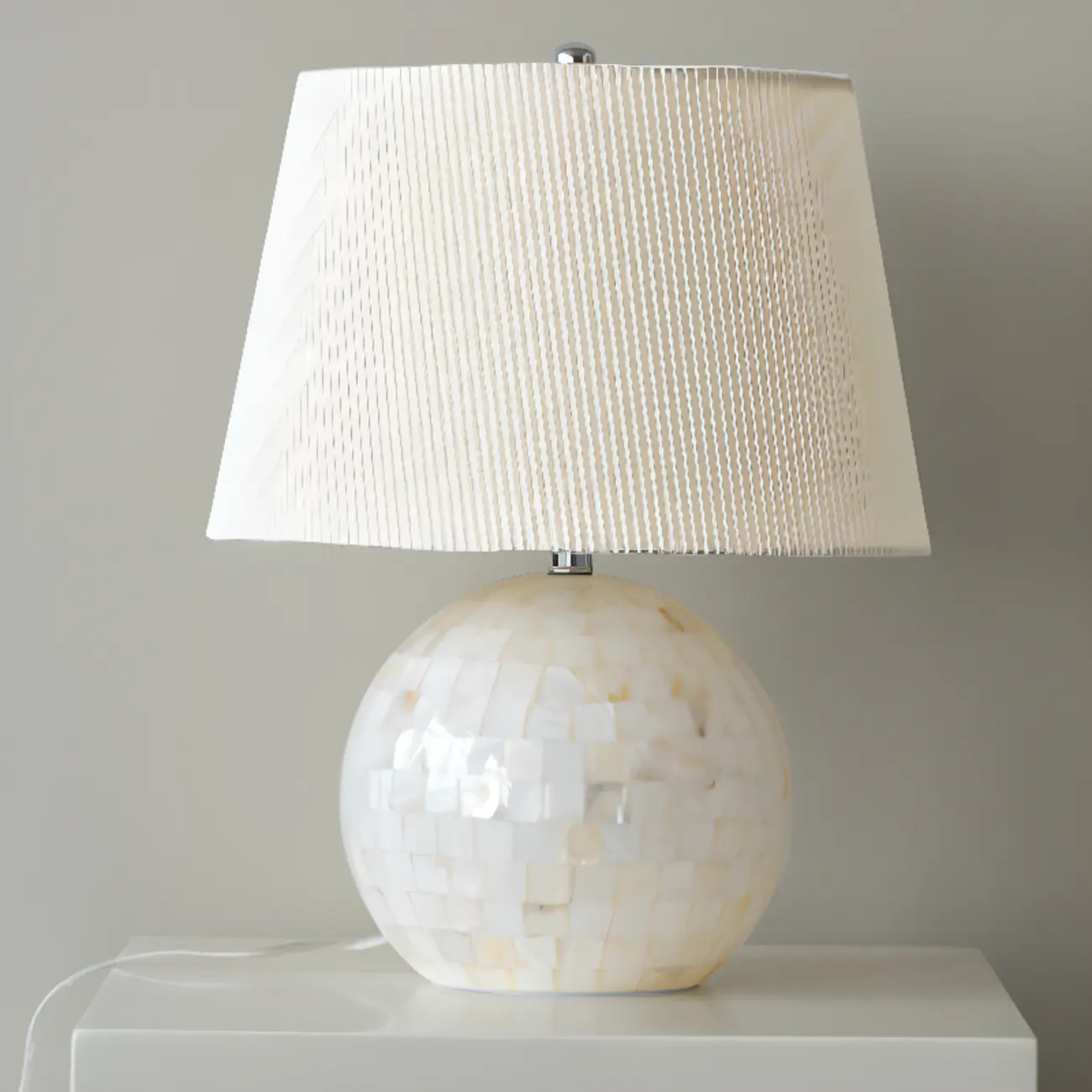 Modern Shell Table Lamp with Geometric Shade, LED