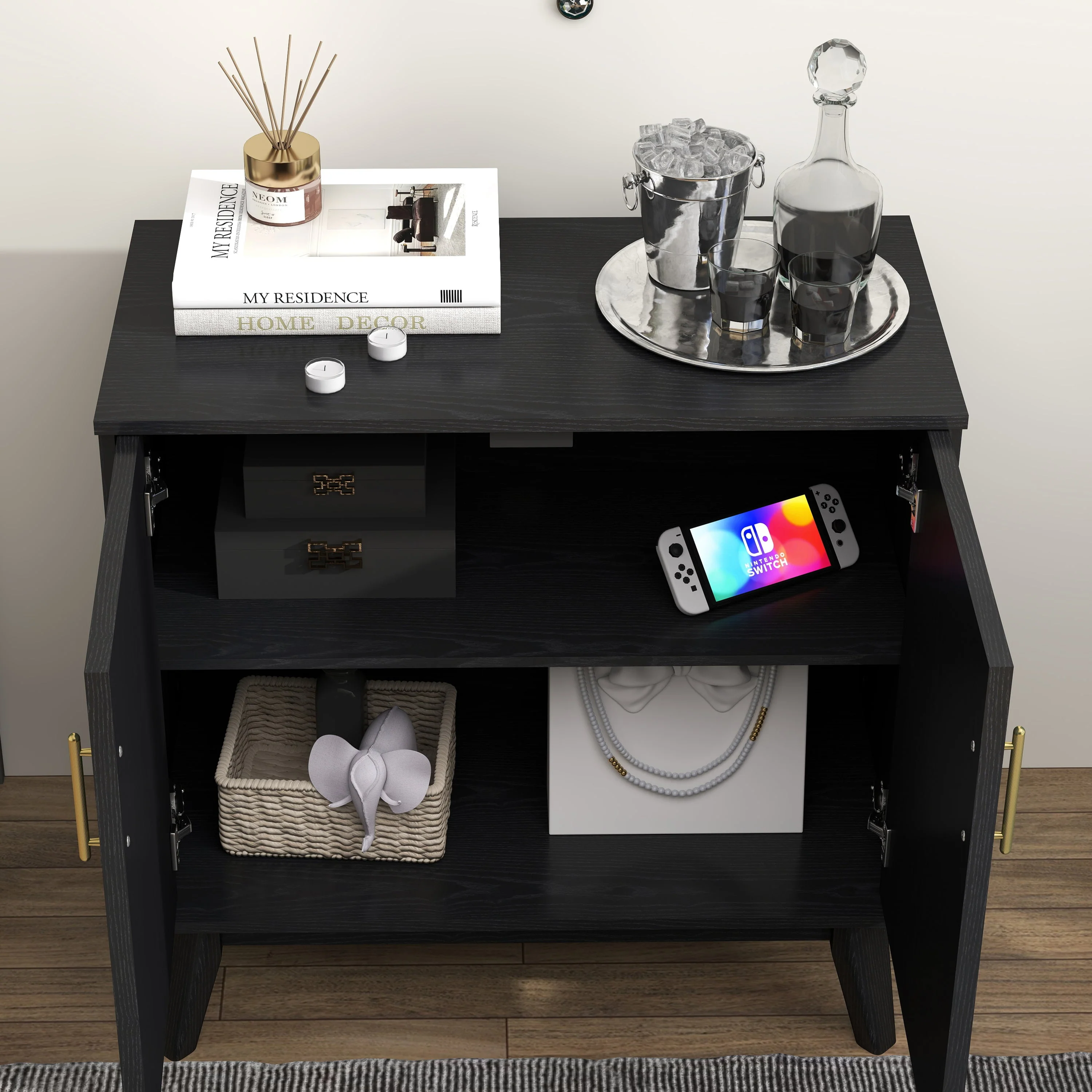 Walker Edison | Mid-Century Modern Fluted Accent Cabinet