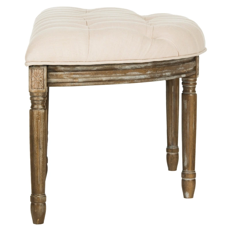 SAFAVIEH Kerasoula Rustic Semi Circle Bench - 50 W x 19.3 D x 19.3 H - 50Wx19Dx19H