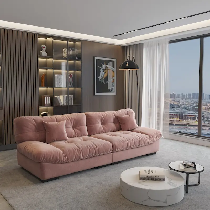 105 Minimalism Cloud Sofa Loveseat with Two Pillow