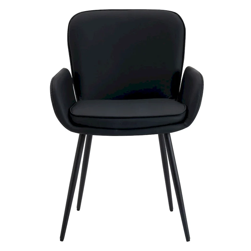 Set of 2 Cat-Scratch Resistant Dining Chairs with Gold Metal Legs