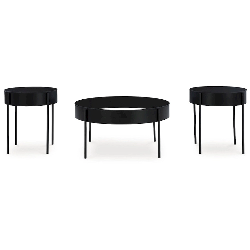 Signature Design by Ashley Ardoline Black Occasional Table Set (Set of 3) - 36 W x 36 D x 18.25 H