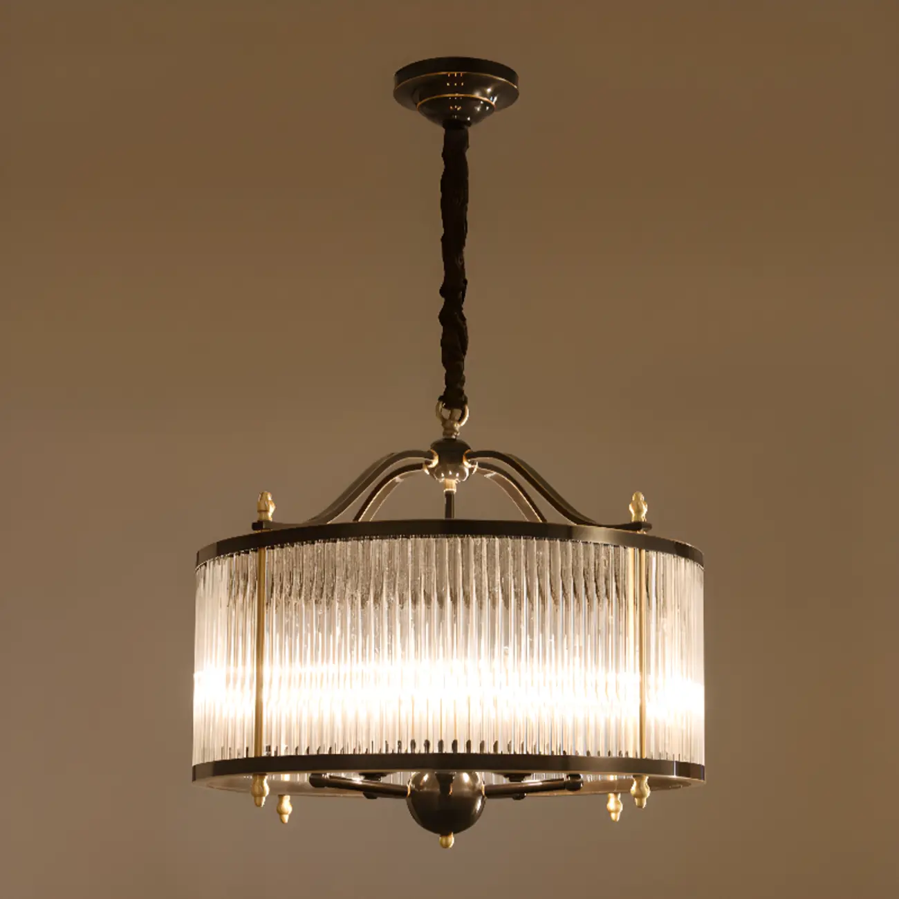 Modern 3-Light Crystal Round Chandelier with Flexible Height