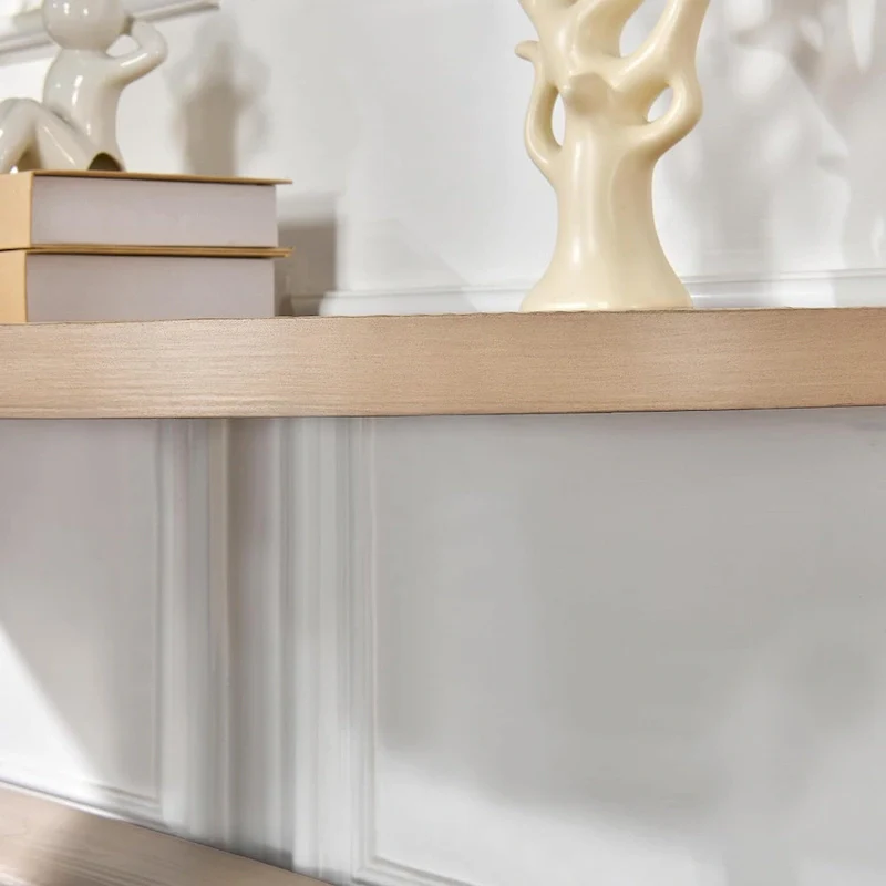 2-Tier Oval Table – Wood Grain / Black Metal, Industrial Style, Single