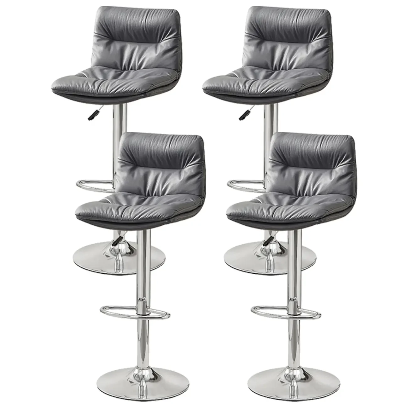 Modern Leather Saddle Swivel Adjustable Bar Stool