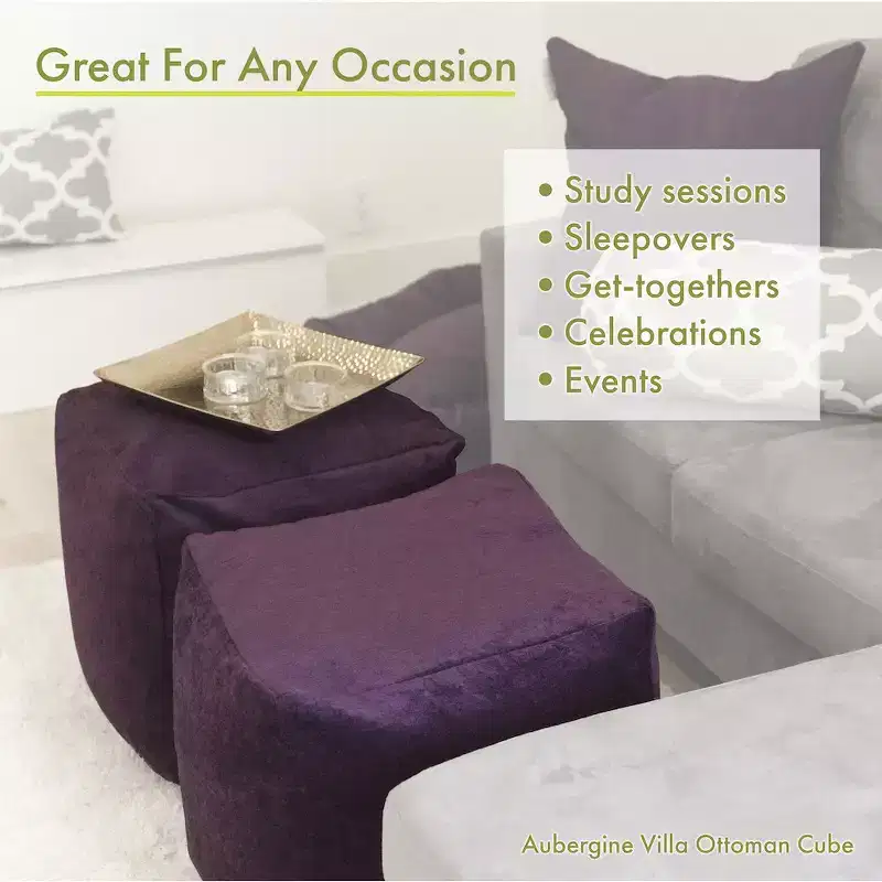 Majestic Home Goods,Cube Pouf Athens