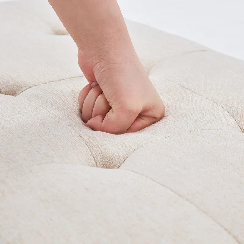 Upholstered Entryway Bench, Polyester, X-Shaped Wood Legs, 35.4