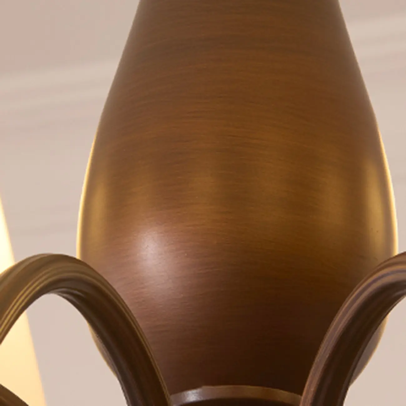 Traditional Brown Metal Fabric Barrel 8 Lights Chandelier