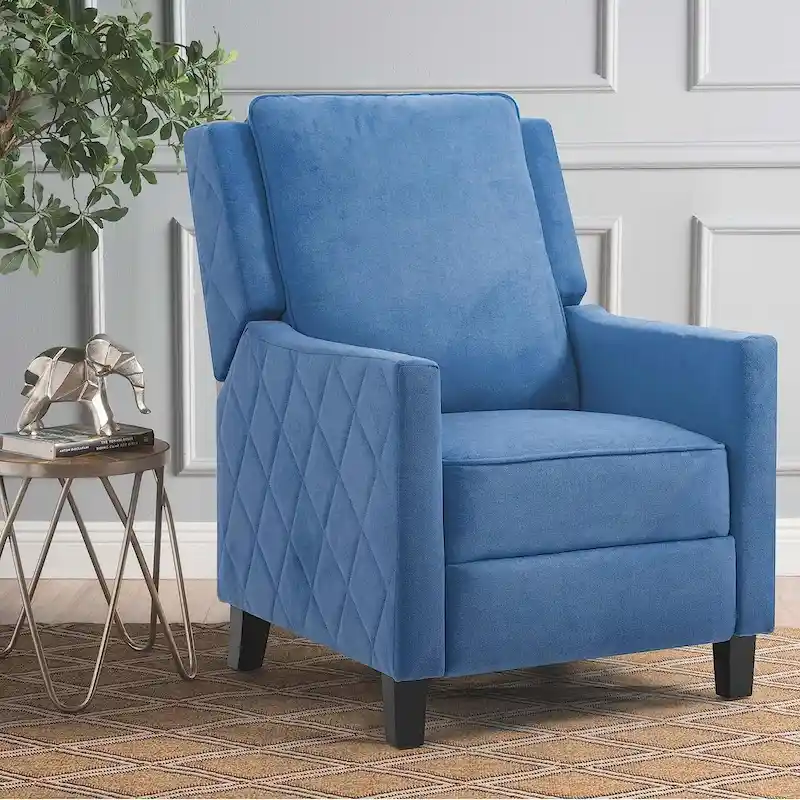 AVAWING Push Back Recliner Chair Linen Wing Back Chair