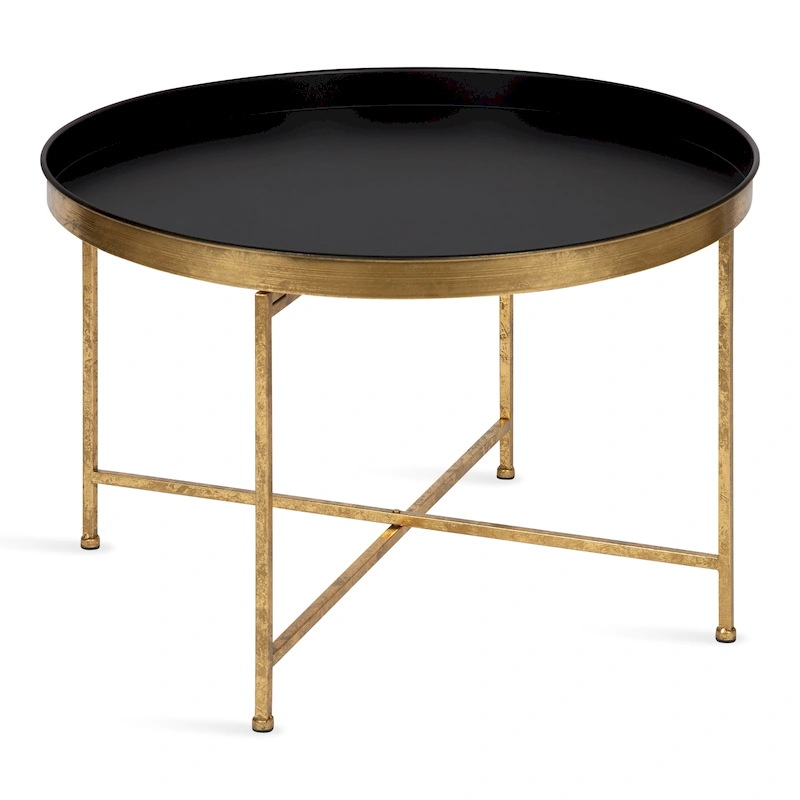 Kate and Laurel Celia Round Metal Coffee Table - 28.25x28.25x19
