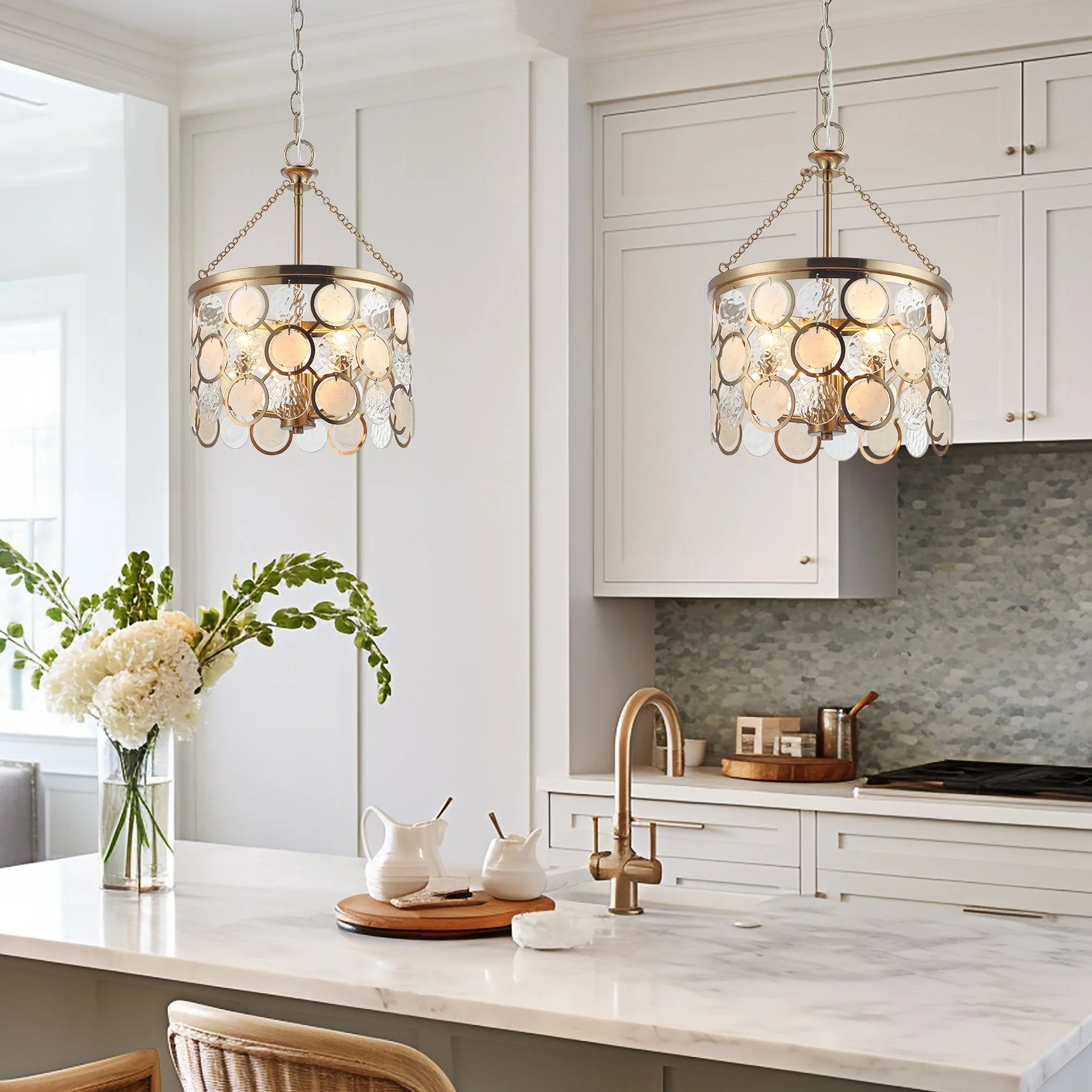 Estelle 18 Modern Chic 3-Light Crystal Pendant Chandelier