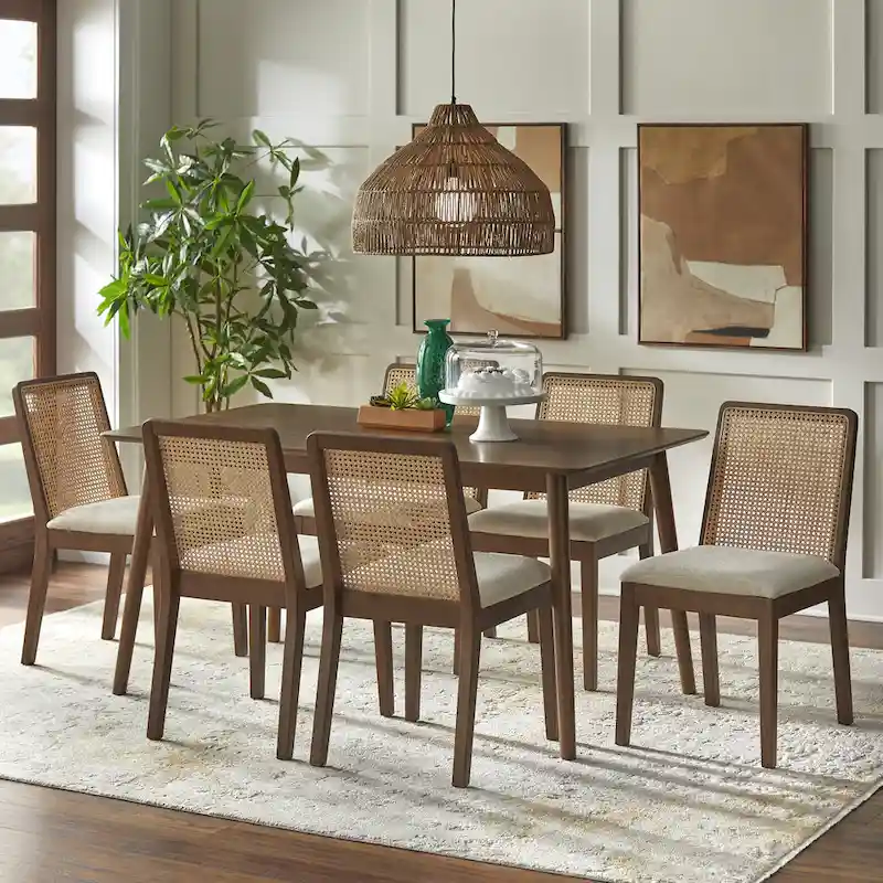 Simple Living Newington Solid Wood Cane Dining Chairs (Set of 2)