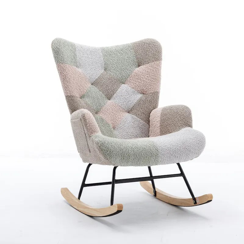 Modern Patchwork Accent Chair for Living Room Bedroom Studio