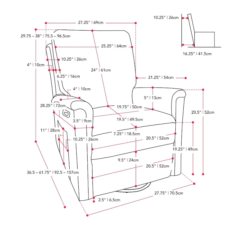 Swivel Glider Recliner Chair with Footrest
