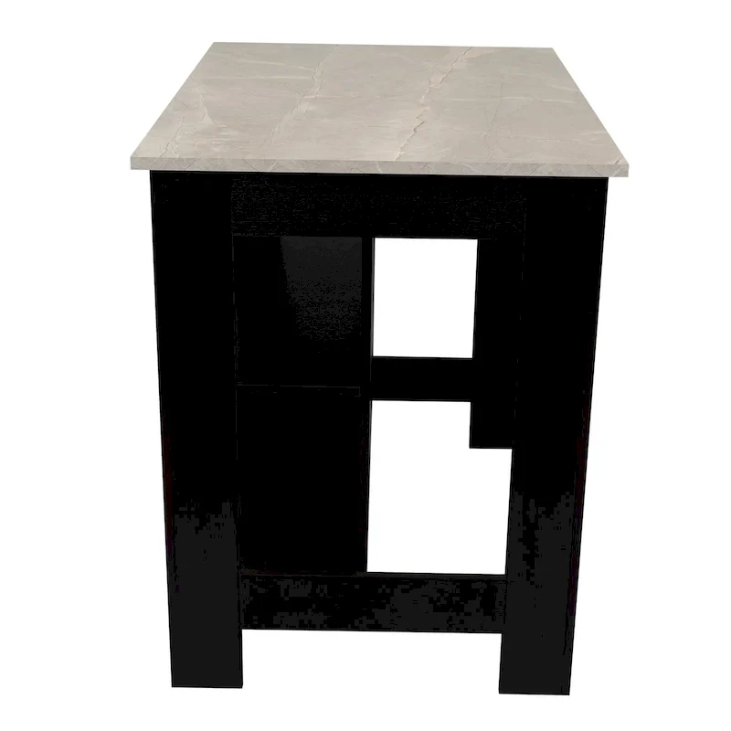 3-Shelf Wooden Casual Kitchen Island