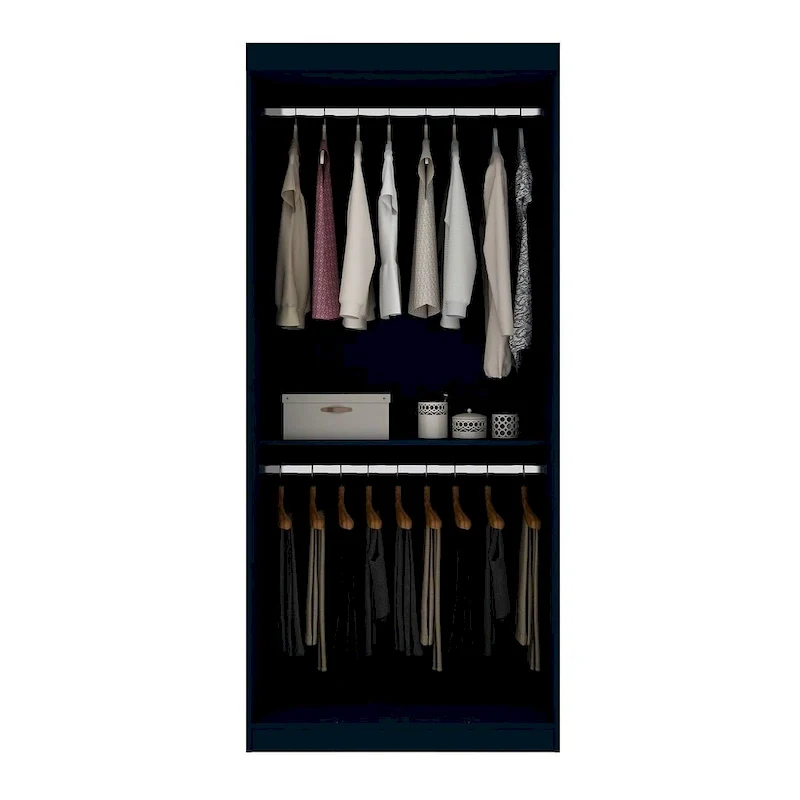35.9 Open Double Hanging Modern Wardrobe Closet with 2 Hanging Rods