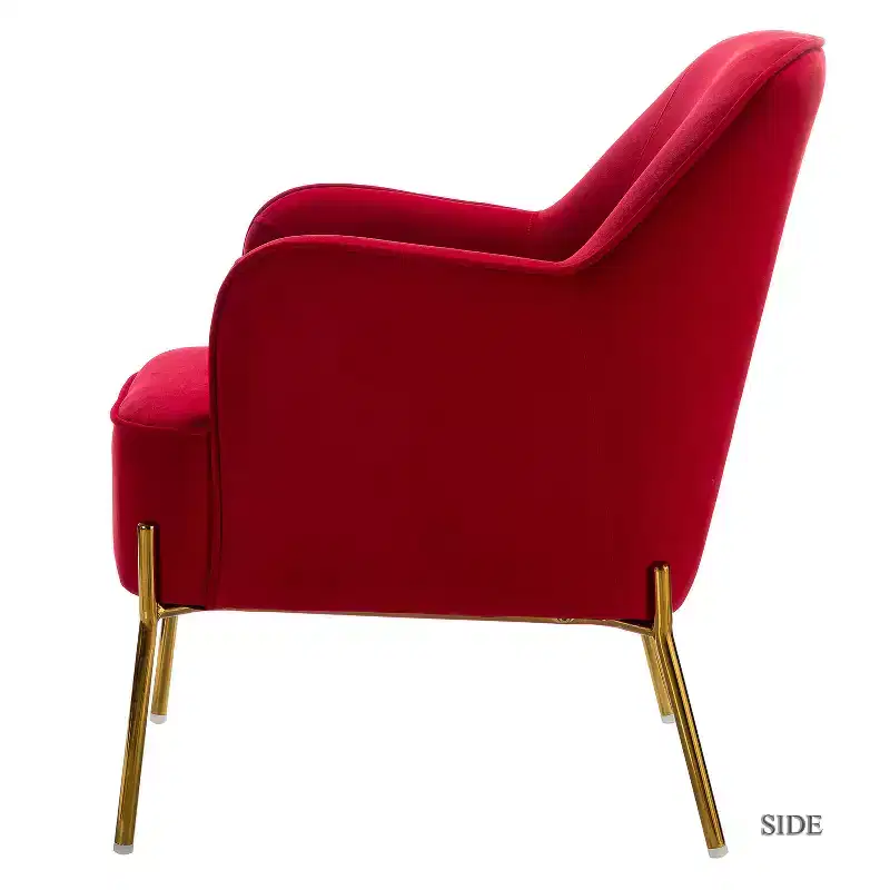 Odo Velvet Accent Comfy Living Room Arm Chair Upholstered Padded Seat Set of 2 | Karat Home