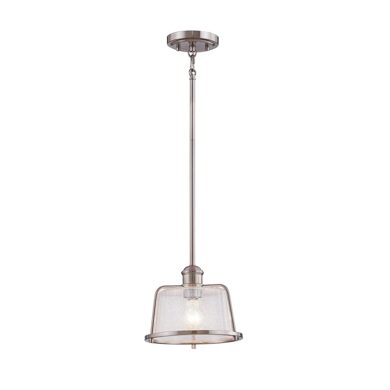 Justice Design Group Revere 12  1-Light Pendant with Seeded Glass Shade